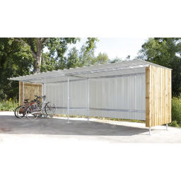 Auvents local à vélos extension modulaire par 2,4 m