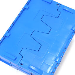 Stacking box plastic pallet tender provided with lid consisting of two parts