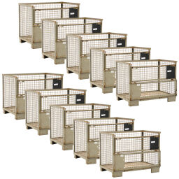 Caisse grillagée pool crate uic 435-3 2 clapets en 1 côté longue occasion