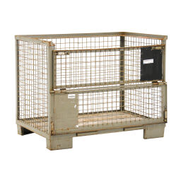 Caisse grillagée pool crate uic 435-3 2 clapets en 1 côté longue occasion