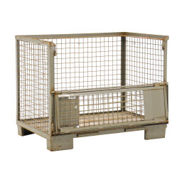 Caisse grillagée pool crate uic 435-3 2 clapets en 1 côté longue occasion