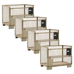 Construction fixe caisse grillagée pool crate uic 435-3 2 clapets en 1 côté longue occasion