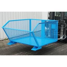 Automatic tilting automatic tilting container low construction height