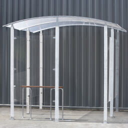 Cycle racks smoking shelter incl. 1 sit/stand bench