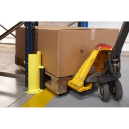 Shelving protection pallet rack collision protector with guide roller