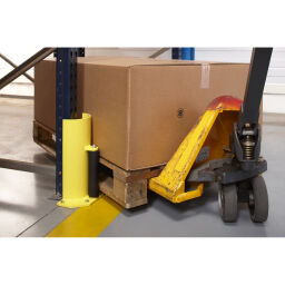 Shelving protection pallet rack collision protector with guide roller