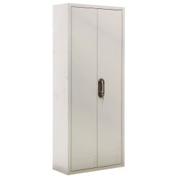 Used boxes cabinet with 2 hinged doors and 138 storage bins